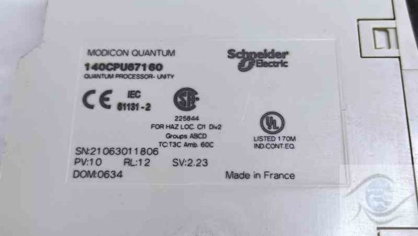 Détail de la compatibilité Modicon Quantum du 140CPU67160