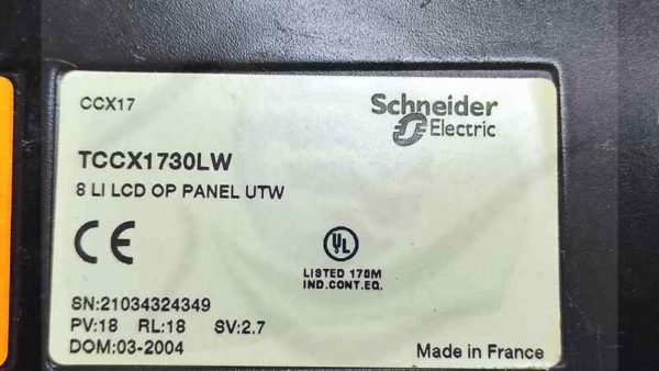 Vue TCCX1730LW utilisé dans maintenance industrielle